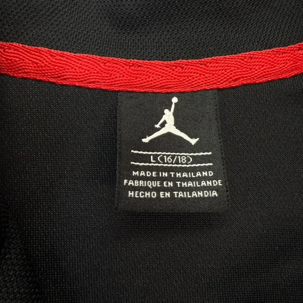 Jordan Flight Jacket Boys Large 16/18 Black Red Full Zip Track Mock Neck